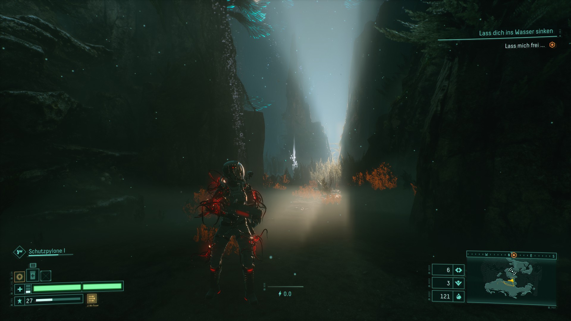 Screenshot: Returnal player walking into the light?