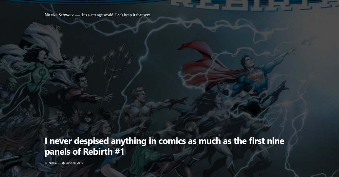 Example of a header for an article in my old WordPress blog