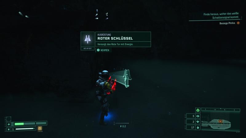 Screenshot: Got the red key in the game »Returnal«