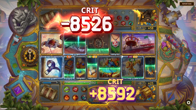 Screenshot: A critical hit in the game »The Bazaar«