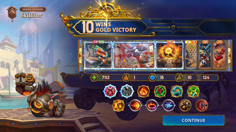 Screenshot: 10 Wins, Gold Victory on Ranked with Dooley in the game »The Bazaar«