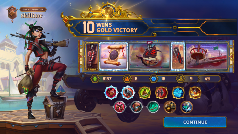 Screenshot: 10 Wins, Gold Victory with Vanessa in »The Bazaar«