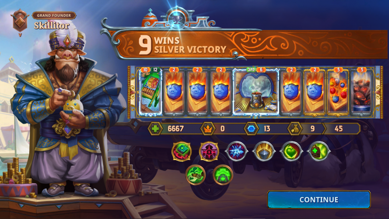Screenshot: 9 Wins, Silver Victory with Pygmalien in »The Bazaar«