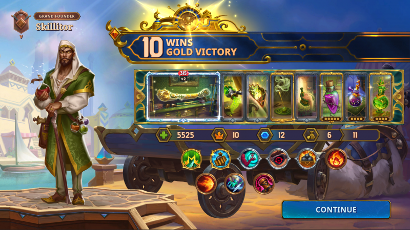 Screenshot: 10 Wins, Gold Victory with Mak