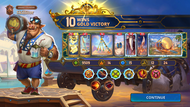 The Bazaar: 10 Wins, Gold Victory, with a Heavy Jabalian Drum build