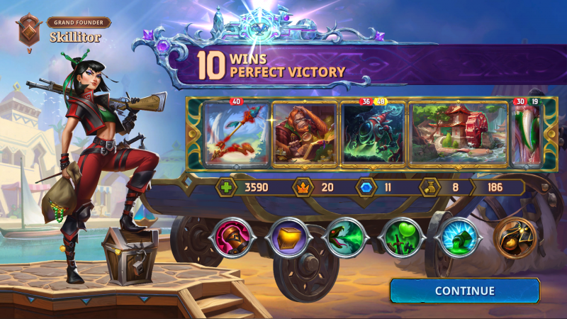 The Bazaar: 10 Wins, Perfect Victory, with an Atlatl / Orange Julian build for Vanessa