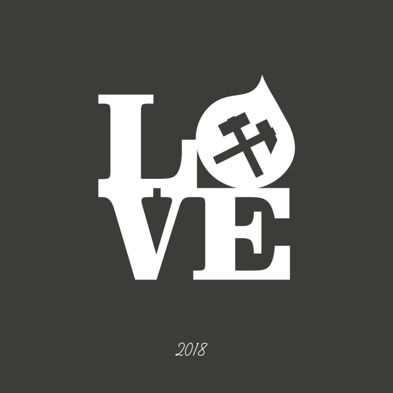 LOVE, T-shirt motif of the DrupalCamp Ruhr 2018