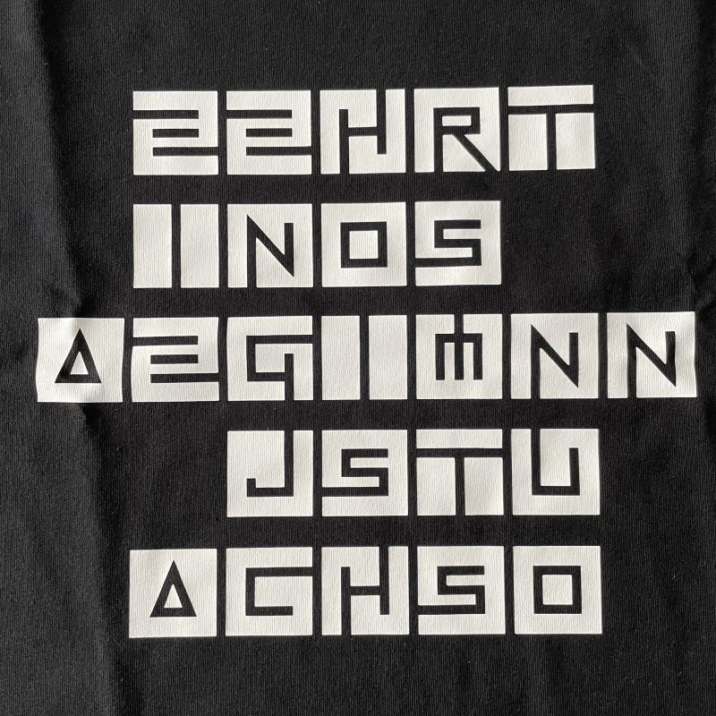 A T-shirt printed with Flex print