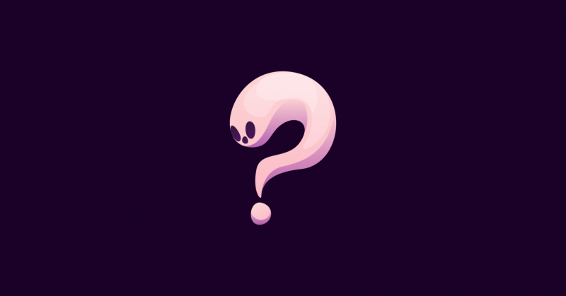 Illustration: A pink Ghost shaped like a question mark