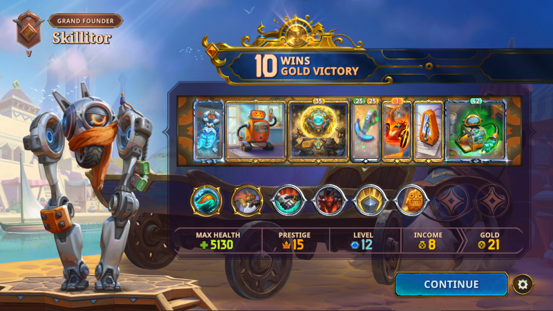 The Bazaar: 10 Wins, Gold Victory, with a Dooley Toxic Ice 9000 build
