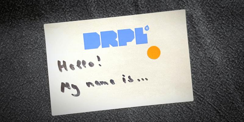 Aufkleber für den Namen vom DrupalCamp Ruhr 2023 + 2025